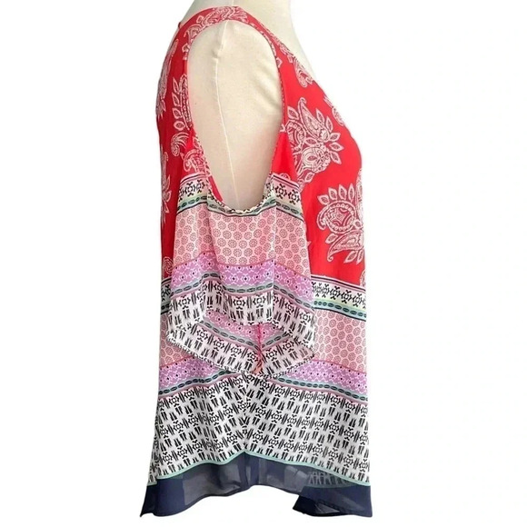 Daniel Rainn DR2 *Nordstrom* Bandana Print Open Shoulder Triangle Top Medium - Picture 4 of 15